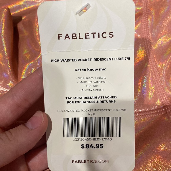✨ NWT Fabletics Holo Graphic Orange Leggings ✨ - Picture 4 of 8